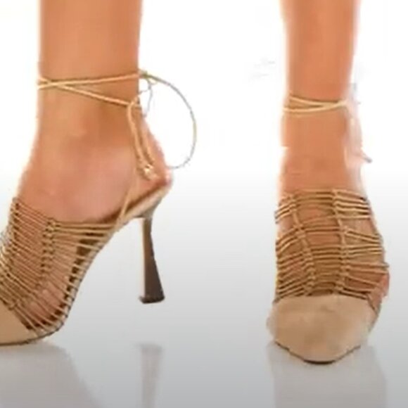 NEW Sam Edelman Trinity Ankle Strap Pointed Toe Pump bage brown for women j - Picture 10 of 12